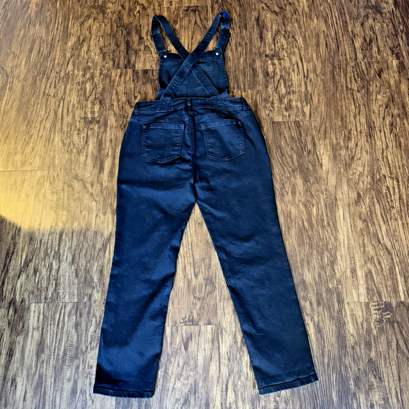 Wallflower Women's Black Denim Bib Overalls Size Large Basic Casual Minimalist