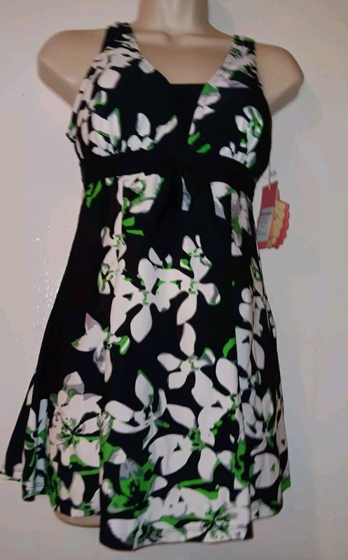 Wantdo Women's Size US 10-12 One Piece Swim Dress Soft Cup New