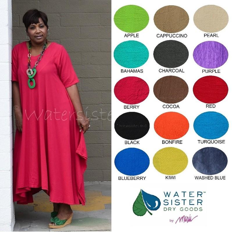 WATERSISTER Cotton Gauze CARRIE Yoke Dress Long 1(S/M) 2(L/XL) 3(1X)oh My COLORS