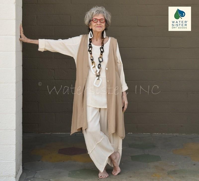 WATERSISTER Cotton Gauze LUMI Vest A-Line Top 1(S/M) 2(L/XL) 3(1X) Oh My COLORS