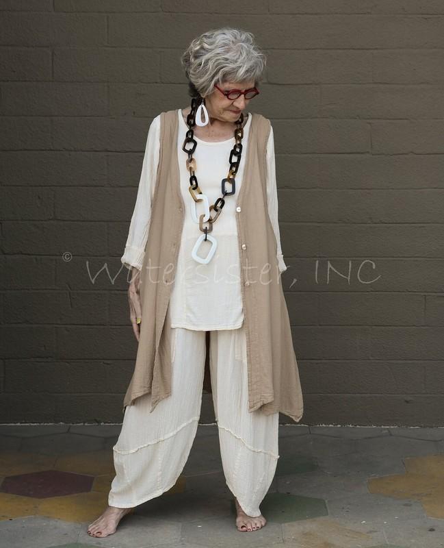 WATERSISTER Cotton Gauze LUMI Vest A-Line Top 1(S/M) 2(L/XL) 3(1X) Oh My COLORS