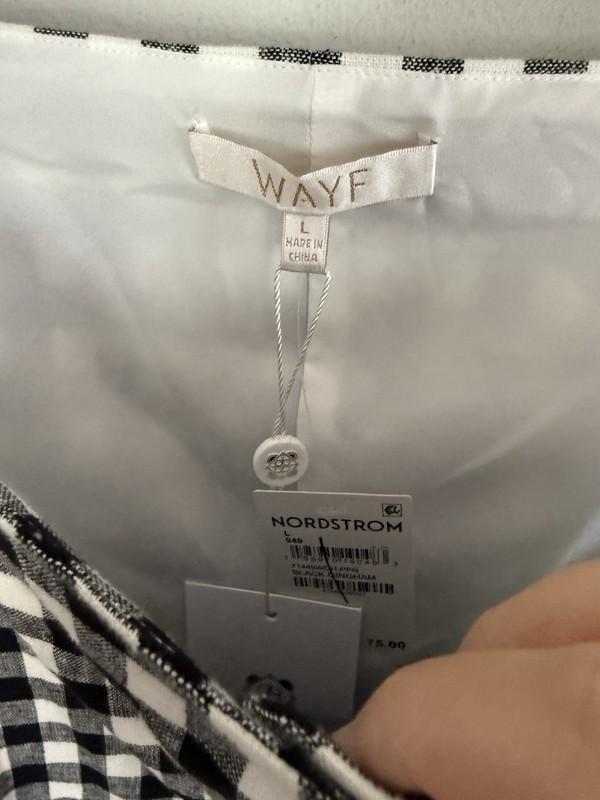 Wayf Womens Gracie Gingham Vest Blouse Square Neck Size Large