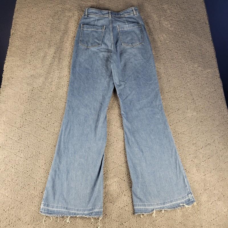 We The Free Jeans Womens 27 Blue Bell Flare Denim High Rise Hippie Festival