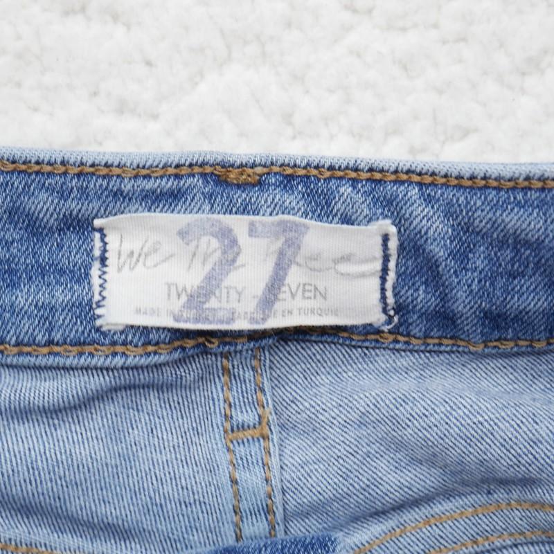 We The Free Jeans Womens Sz 27 High Rise Light Wash Distressed Ankle Fray