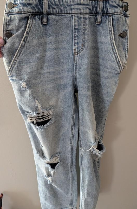 We The Free Overalls Womens Size 24 Distressed Denim Jumper Light Wash Blue