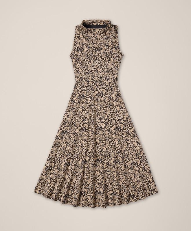 Wear Pact Fit & Flare Cowl Neck Dress Paisley Blossoms Black New NWT Medium