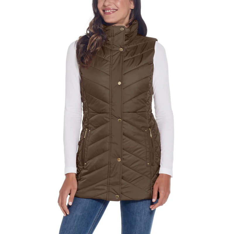 Weatherproof Vintage Women's Quilted Vest Jacket Black Size XL