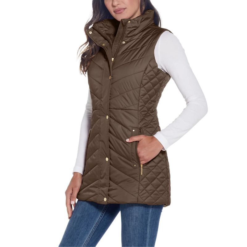 Weatherproof Vintage Women's Quilted Vest Jacket Black Size XL