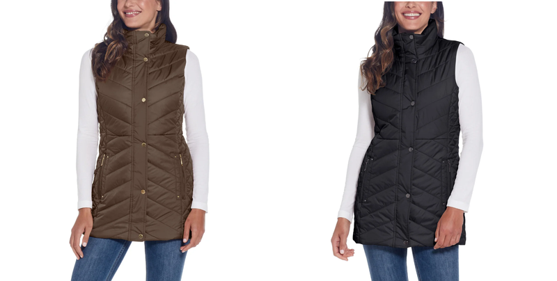 Weatherproof Vintage Women's Quilted Vest Jacket Black Size XL