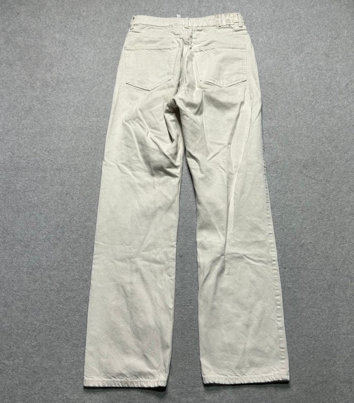 Weekday Jeans Womens 28 Rowe High Rise Straight Leg Beige Loose Fit Denim