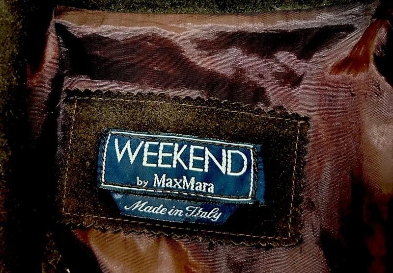 Weekend Max Mara Suede Double Breasted Coat Brown Sz.US 6 Italy