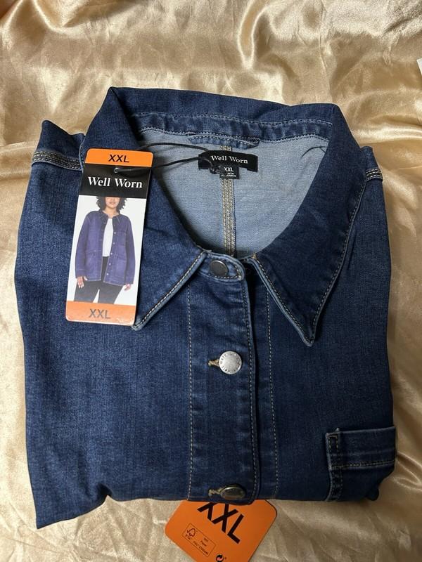 Well Worn Denim Button-Down Jean Barn-Chore Jacket In Dark Wash Size XXL