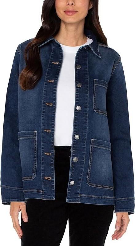 Well Worn Denim Button-Down Jean Barn-Chore Jacket in Dark Wash size XXL