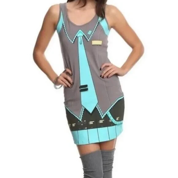 WeLoveFine Juniors I Am Hatsune Miku Vocaloid Cosplay Tank Dress New M L 2XL