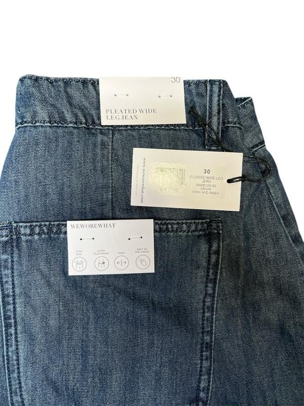 WeWoreWhat Pleated Wide Leg Jeans – Size 30 – NWT