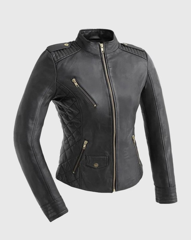 WHET BLU WOMEN'S MADELIN BLACK LEATHER FASHION JACKET