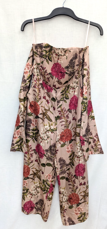 Whistles Jumpsuit Womens UK 8 Floral 100% Silk Rose Summer Hydrangea Lightweight