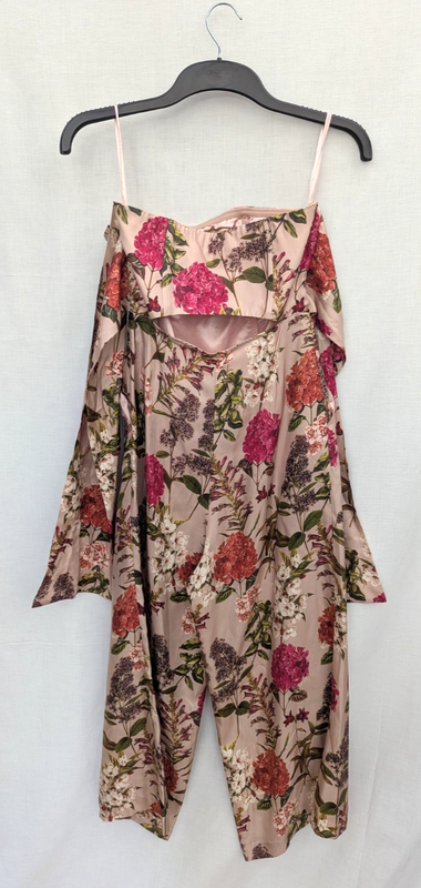 Whistles Jumpsuit Womens UK 8 Floral 100% Silk Rose Summer Hydrangea Lightweight
