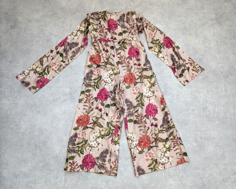 Whistles Jumpsuit Womens UK 8 Floral 100% Silk Rose Summer Hydrangea Lightweight