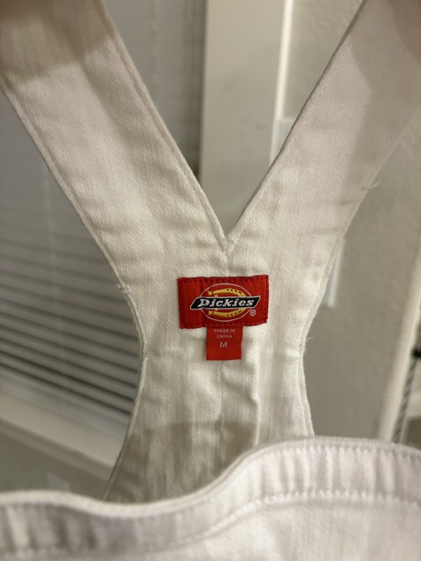 White Dickies Bib Overalls Women’s Size Medium EXCELLENT CONDITION