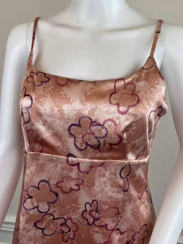 Wild Fable Slip Dress Peach Floral Empire Waist Slit Adjustable Straps Size XL