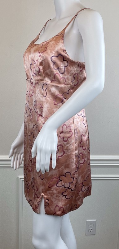 Wild Fable Slip Dress Peach Floral Empire Waist Slit Adjustable Straps Size XL