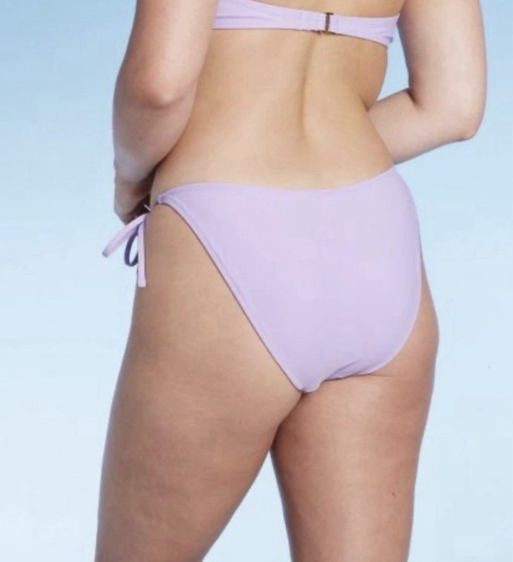 Wild Fable Women's L Large 12/14 Lavender Side-Tie High Leg Bikini Bottom New