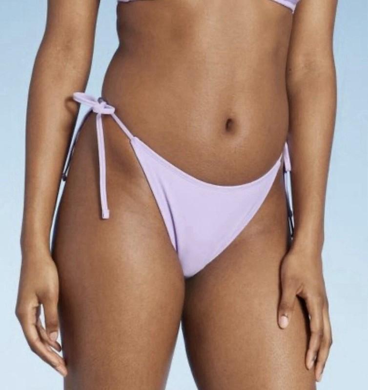 Wild Fable Women's L Large 12/14 Lavender Side-Tie High Leg Bikini Bottom New