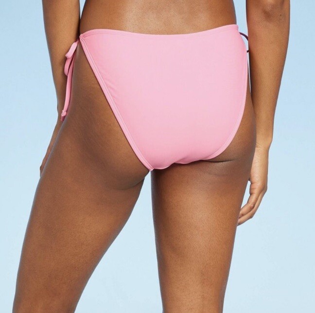 Wild Fable Women's S Small Bikini Bottom Pink Side-Tie High Leg Cheeky New NWOT