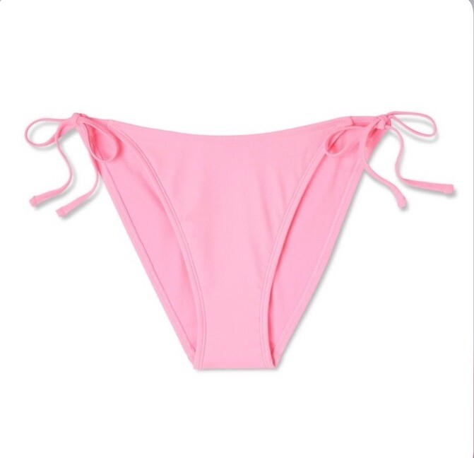 Wild Fable Women's S Small Bikini Bottom Pink Side-Tie High Leg Cheeky New NWOT