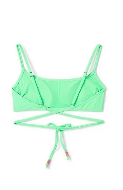 Wild Fable Women's XS 0-2 Bikini Top Mint Green Beaded Wrap Bralette New