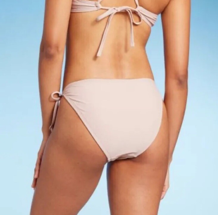 Wild Fable Women’s XXS 00 Bikini Bottom Tan Neutral Side Tie High Leg Cheeky New