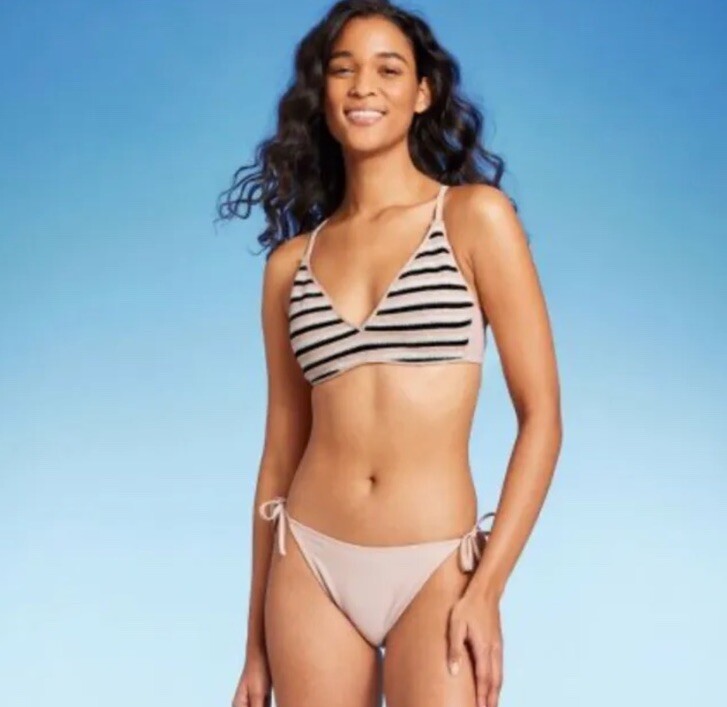 Wild Fable Women’s XXS 00 Bikini Bottom Tan Neutral Side Tie High Leg Cheeky New