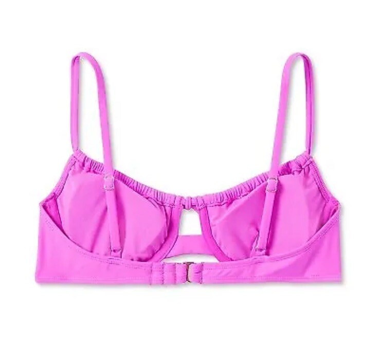 Wild Fable Women's XXS 00 Bikini Top Hot Orchid Purple Shirred Underwire New