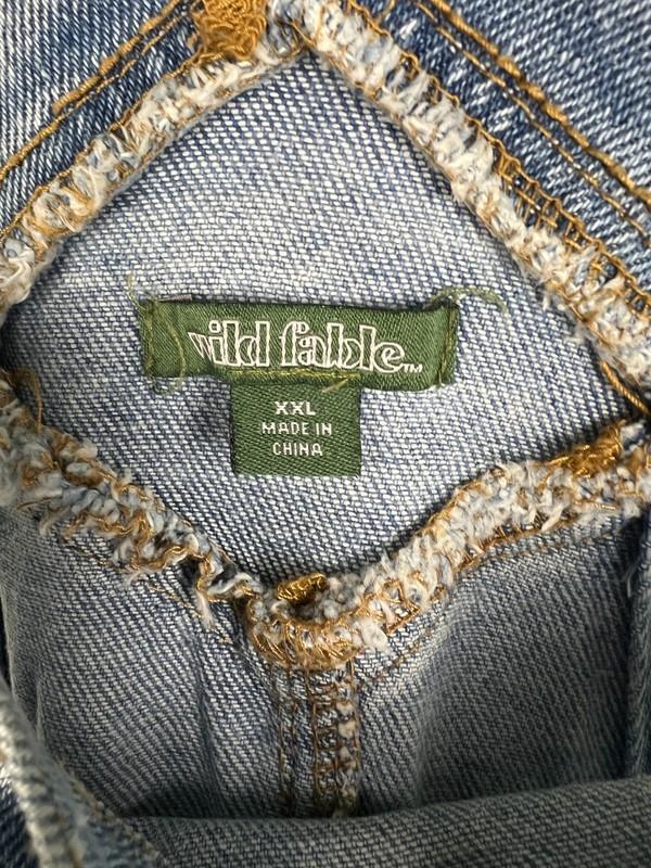 Wild Fable Womens Distressed Denim Overalls Straight Leg Y2K 90s XXL Cotton