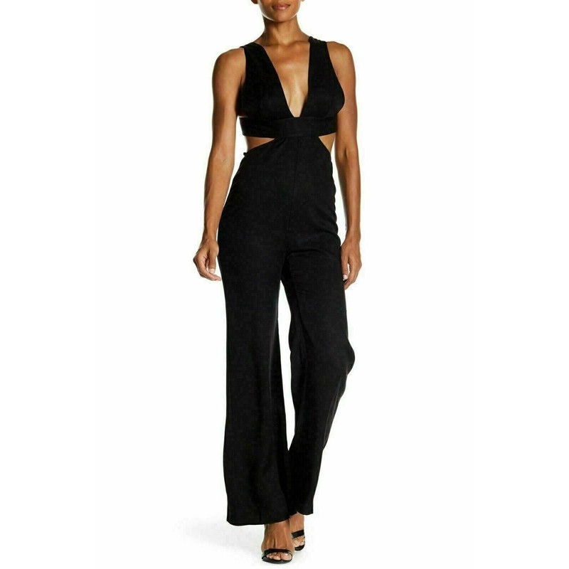 Wildfox Women’s Black Cutout Jumpsuit Size Small Sleeveless V-Neck Lyocell USA