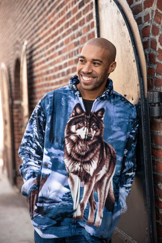 Wildkind Snow Grey Wolf Jacket Wolves Howling Moon Lone Blue Sweater M-4X