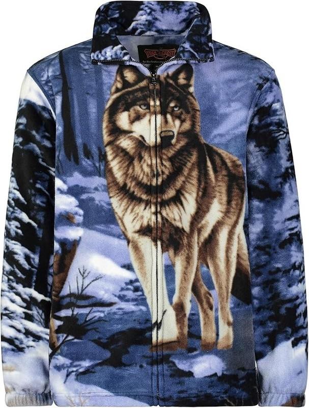 Wildkind Snow Grey Wolf Jacket Wolves Howling Moon Lone Blue Sweater M-4X