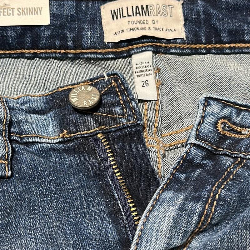 William Rast Women's Mystic Indi Distressed Perfect Skinny Jeans Size 26