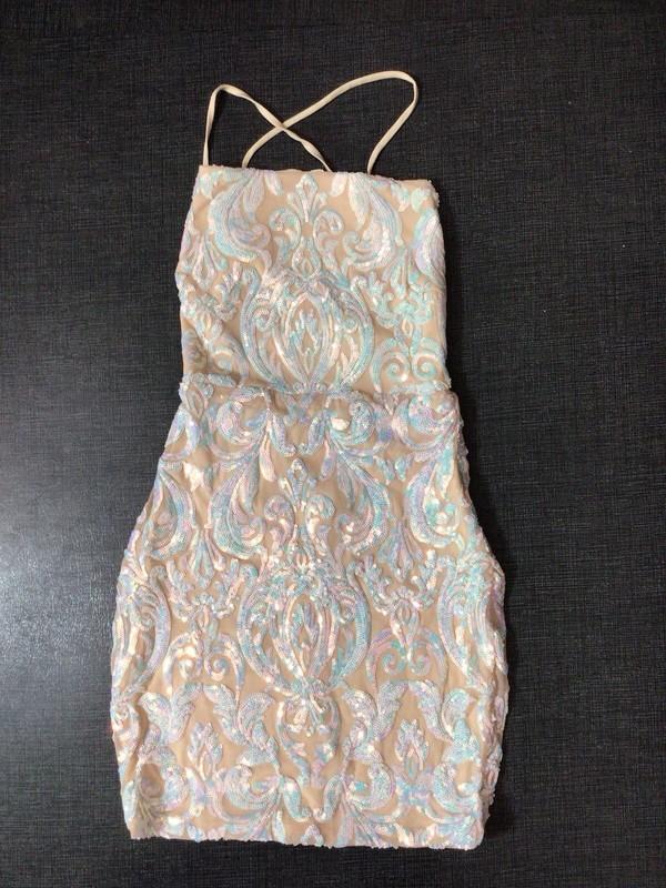 Windsor Mini Dress S Nude With Sequins