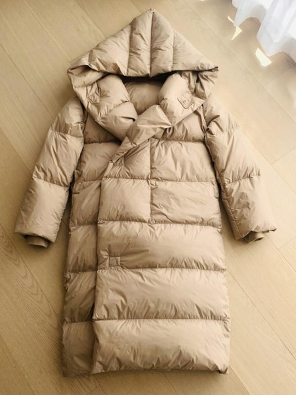 Winter Womens Hooded Thicken Mid Long Down Jacket Coats Warm Over Knee Overcoats