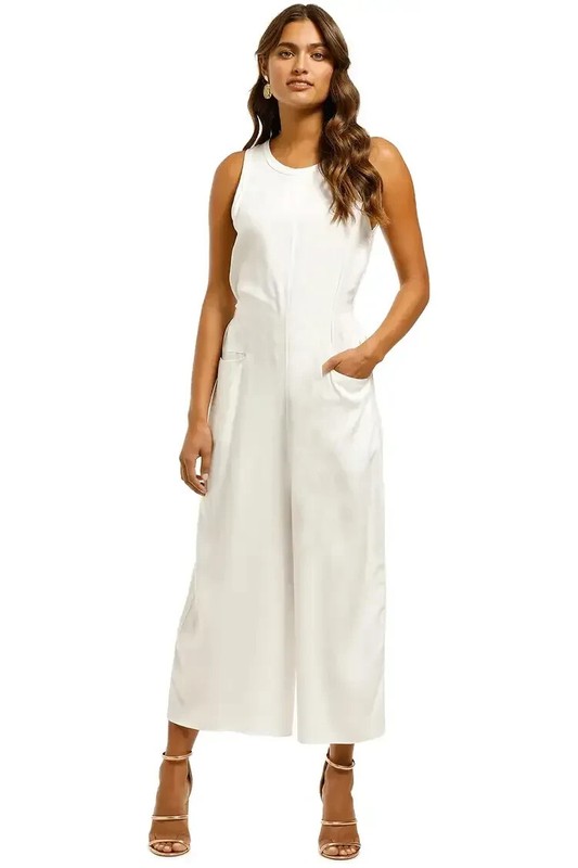WISH Beachfront Sleeveless Jumpsuit White Size 10 AU RRP 169 Preloved
