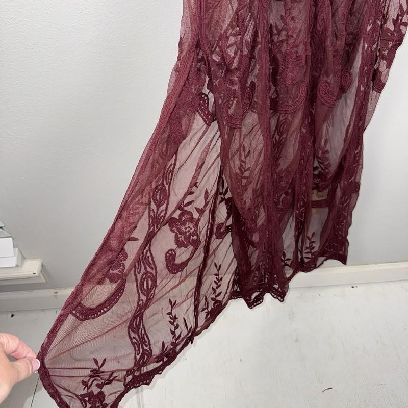 Wishlist Maxi Dress Overlay Romper Womens M Deep V Lace Whimsygoth Boho Romantic