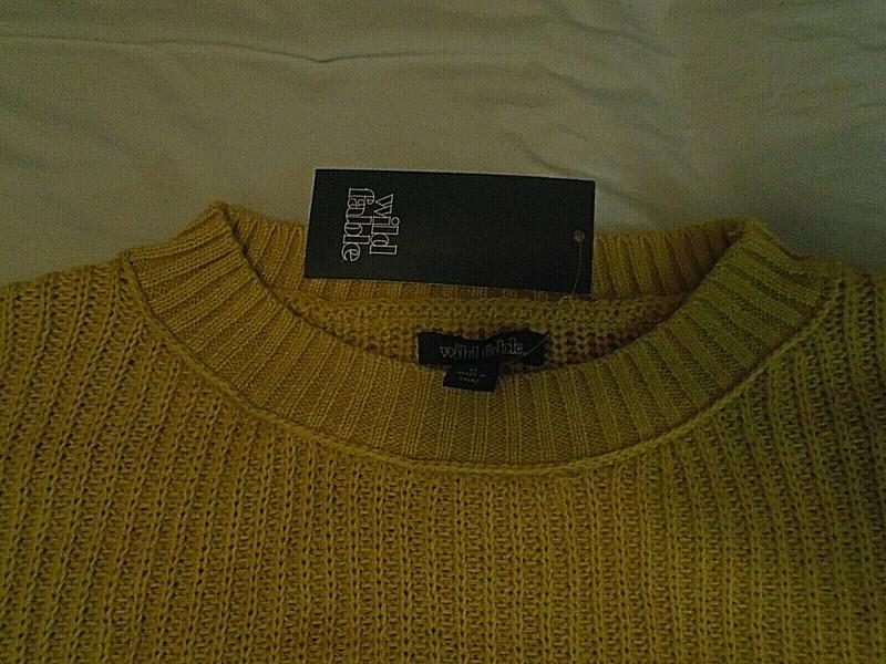 With Tags Wild Fable Women's Gold Crew Neck Pullover Sweater Large B32
