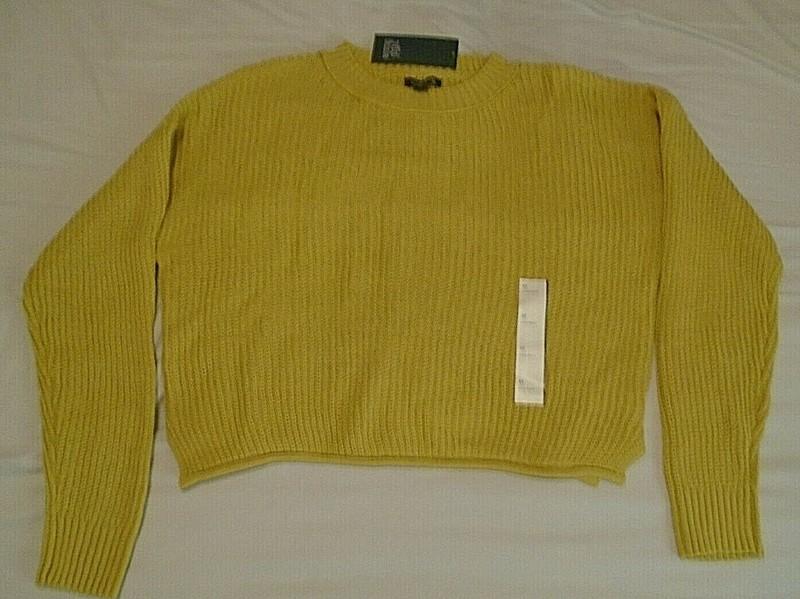 With Tags Wild Fable Women's Gold Crew Neck Pullover Sweater Large B32