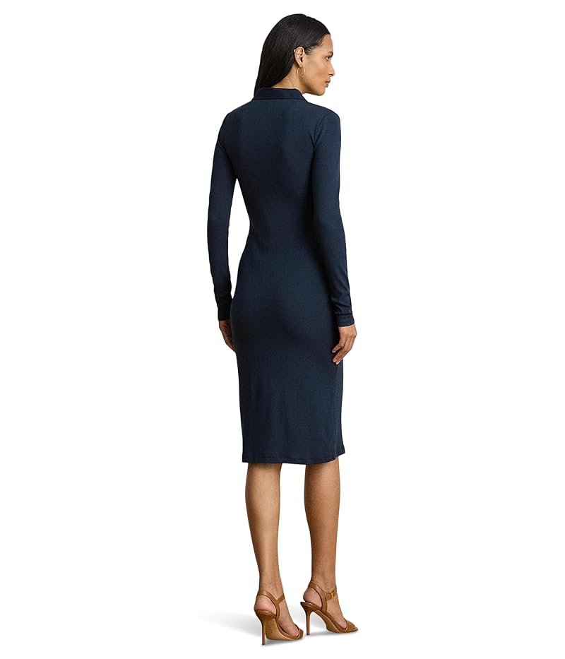 Woman's Dresses Lauren Ralph Lauren Rib-Knit Cotton-Blend Polo Dress