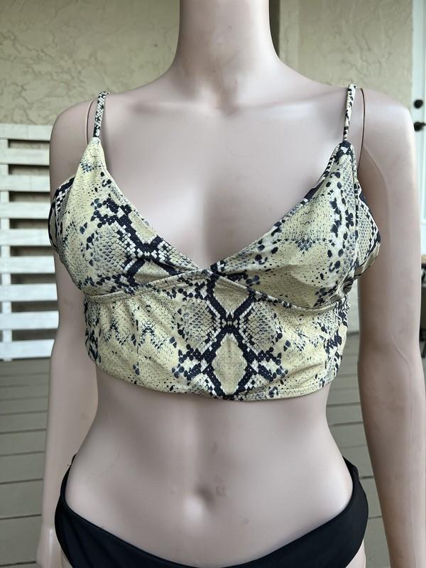 Woman's Top And Bottom Animal Print Black Zaful 2 Pc Size M/L