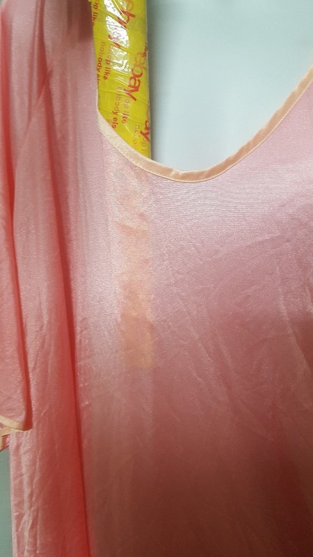 Woman Within Pink Peach Nightgown Long Short Sleeve Sexy Plus 6X 80" Bust