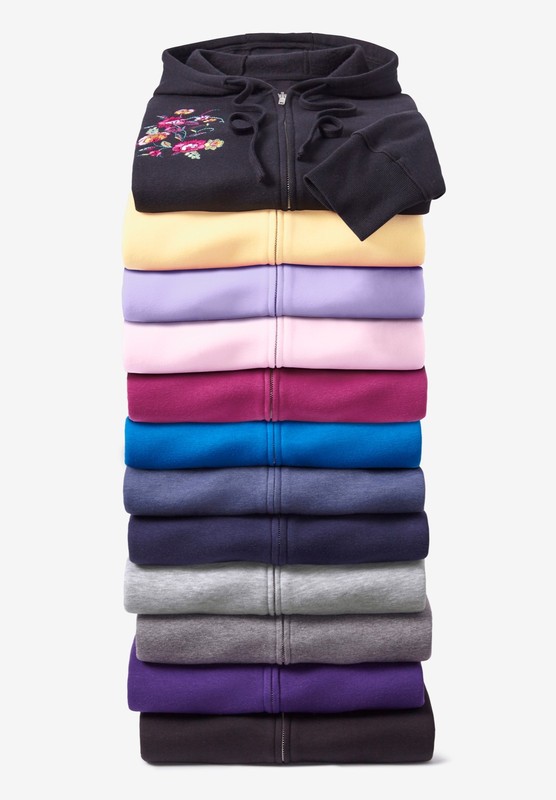 Woman Within Plus Size Better Fleece Zip-Front Hoodie