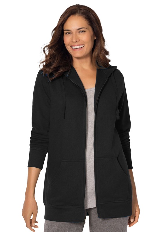 Woman Within Plus Size Better Fleece Zip-Front Hoodie